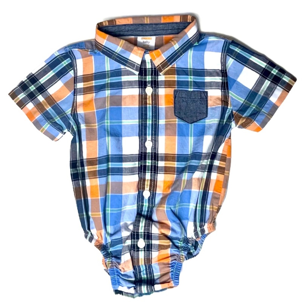 5/$10 | Gymboree | Plaid Button Down Romper Onesie | Sz 12-18 Mth